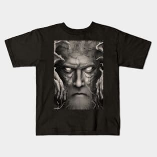 Evil face of ancient demon Kids T-Shirt